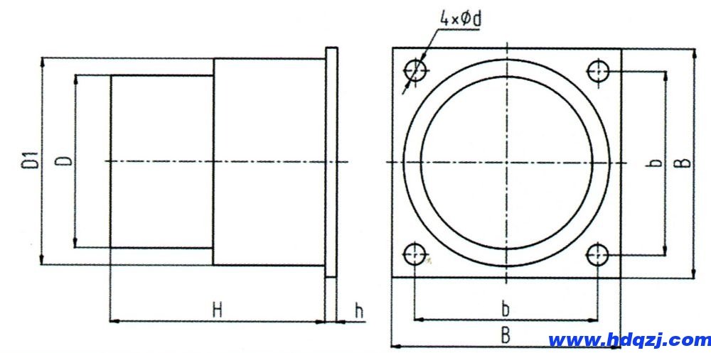 ZLB復合型緩沖器外形尺寸圖 ZLB復合型緩沖器外形尺寸圖